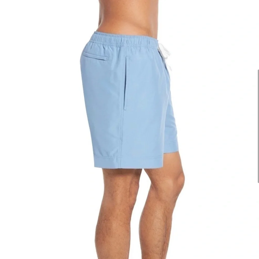 Nordstrom 1901 Solid Slim Fit Volley Swim Trunk Topsail Blue - M